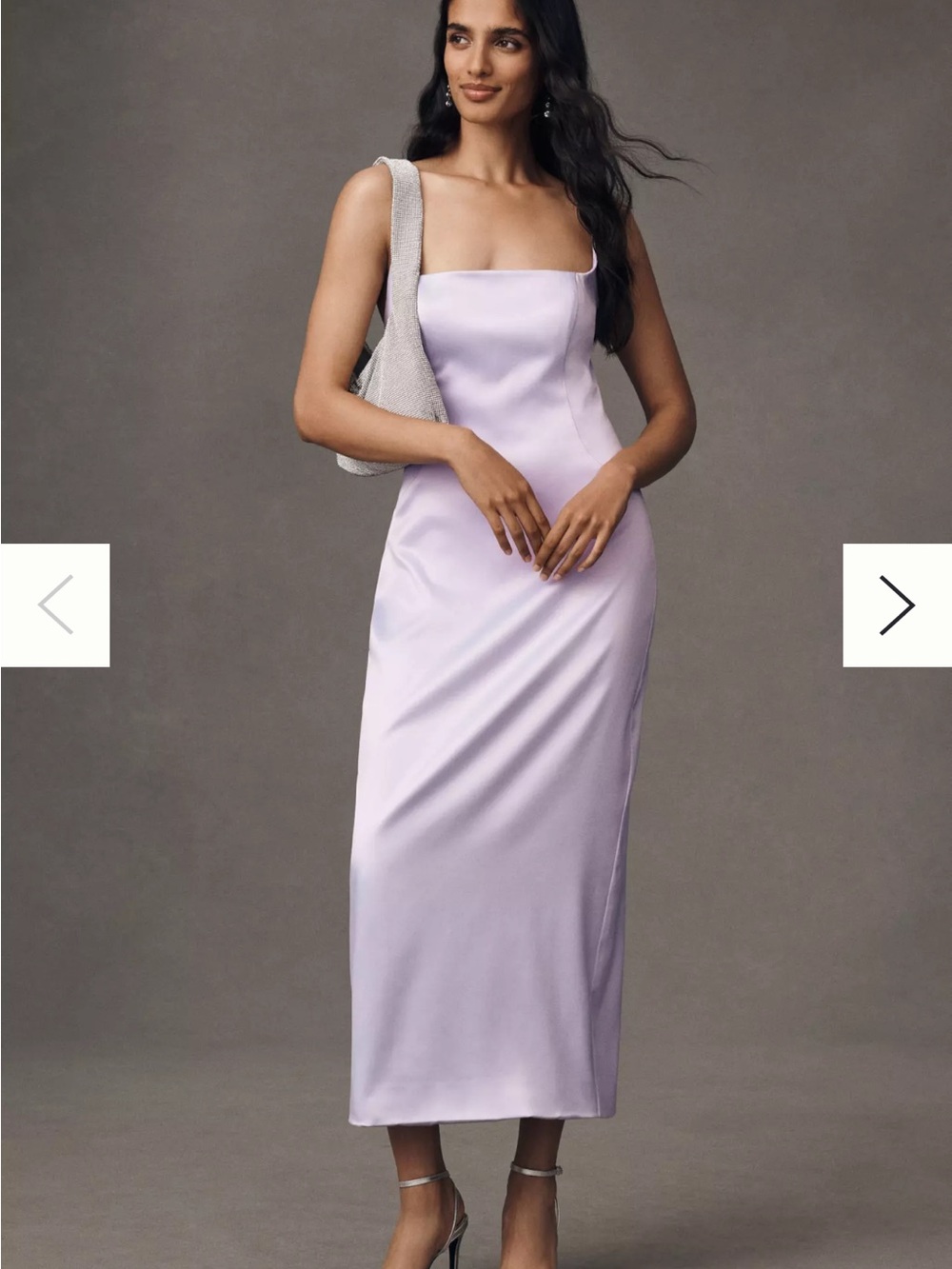 BHLDN Lavender Square-Neck Midi Slip Dress